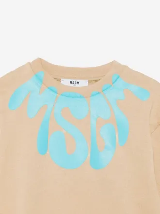 Msgm Cotton Sweatshirt - Camel