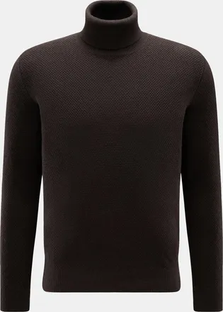 Braun Hamburg Men - Cashmere turtleneck jumper dark brown