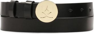 Kazar Zwarte leren riem met ronde gesp - Dames - Riemen - Zwart - 90 CM - Accessoires