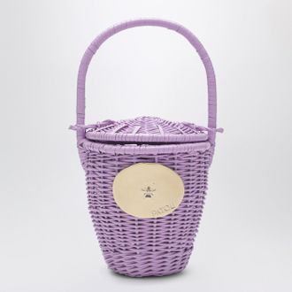 Patou Lilac Wicker Bucket Bag