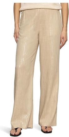 Sanctuary Coastal Pants Womens Clothing Sand Sequin Stripe : LG (US 10-12) 32, Cotton/Linen/Rayon