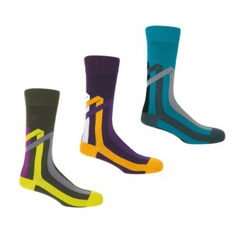 Peper Harow Ribbon Stripe Mens Bundle - Pine, Mauve & Peacock