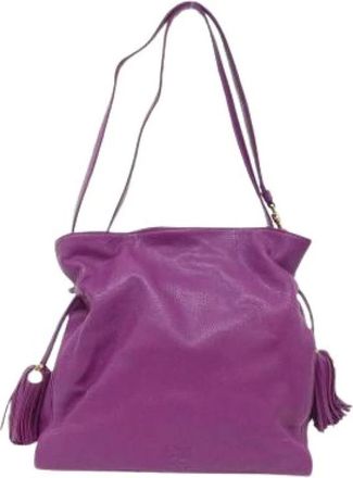 Loewe Pre-owned Bucket Bags, female, Purple, Size: ONE SIZE Pre-owned Shoulder Bag