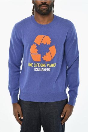 Dsquared2 Embroidered Cashmere Crew-Neck Sweater size M