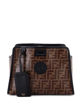 Fendi Peekaboo Defender Zucca Coated Canvas Small tote bag - Marrone