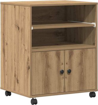 vidaXL Soporte De Impresora Con Ruedas Roble Artisan 60x48x74 Cm Vidaxl