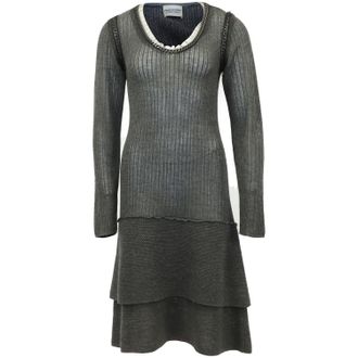 Alberta Ferretti Philosophy di Alberta Ferretti Chain Detail Midi Dress in Grey Wool