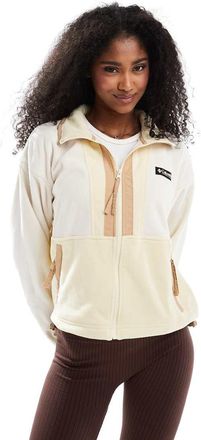 Columbia Backbowl II - Giacca in pile bianca e gialla con zip-Bianco