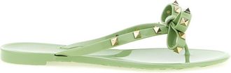 Valentino Garavani Green Studded Slippers
