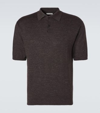 The Row Borges cashmere, silk, and linen polo shirt