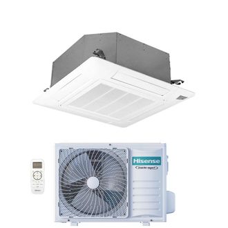 Hisense Inverter Aire Acondicionado Cassette Turbo 12000 Btu Act35ur4rcc8 + Auw35u4rs8 R-32 Wi-fi Opcional Clase A++/a+ Con Mando A Distancia Y Panel Incluido