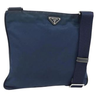 Prada Pre-owned Vintage Nylon Shoulder Bag - Dames - Pre-owned - Blauw - Maat: ONE Size Nylon