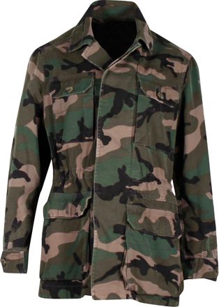Mario Valentino Valentino Camo Jacket in Olive Cotton