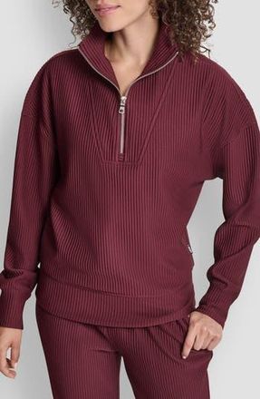 DKNY Tech Ottoman Half Zip Sweatshirt in Syrah at Nordstrom Rack, Size Large