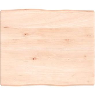 vidaXL Piano per Tavolo 60x50x(2-4) cm Rovere Non Trattato Bordi Vivi - Vidaxl