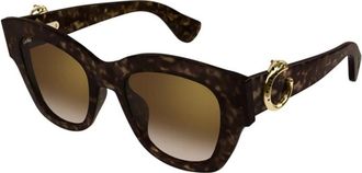 Cartier Panth&egrave;re C Zonnebril - Dames - Zonnebrillen - Bruin - 52 MM - Nylon - Accessoires