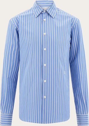 Ferragamo Uomo Camicia in popeline Blu