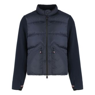 Moncler Down Jackets, male, Blue, Size: 2XL Padded Cardigan with Zip