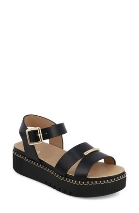Mia Jacklyn Ankle Strap Platform Sandal in Black at Nordstrom, Size 8.5
