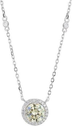 Savvy Cie Jewels Brilliant Cubic Zirconia Halo Pendant Necklace in Fancy Yellow at Nordstrom Rack