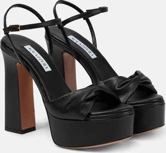 Aquazzura Twist Plateau 120 leather platform sandals