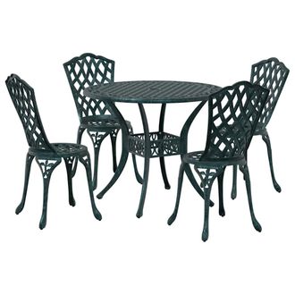 vidaXL Conjunto De Comedor De Jard&iacute;n 5 Pcs Verde Aluminio Vidaxl