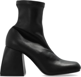 Nodaleto Bulla Mila Enkellaarsjes - Dames - Laarzen met Hak - Zwart - 36 EU - Leer - Schoenen