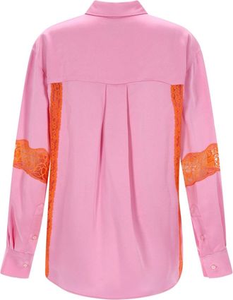 Msgm Lace Insert Shirt - Pink
