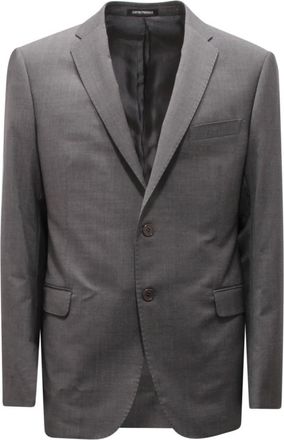 Armani Heren, Jassen, Grijs, Maat: XL Wol