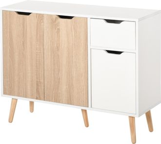 HOMCOM Credenza Cucina Stile Nordico Con Cassetto E Armadietti In Legno - Homcom
