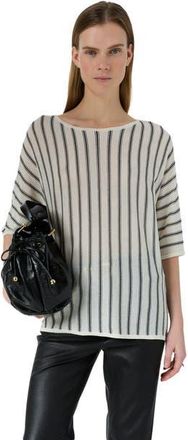 Gerard Darel Lysia 3/4 Sleeve Round Neck Knit Top in Navy Blue at Nordstrom, Size Medium