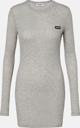 Miu Miu Abito corto in jersey di cotone