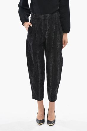 Stella McCartney Pantaloni a Doppia Pince con Righe in Lurex Stella McCartney