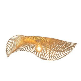 OEM L&aacute;mpara Colgante, Altura Regulable, Dise&ntilde;o Artesanal De Bamb&uacute;, A-45cm, Bombilla No Incluida