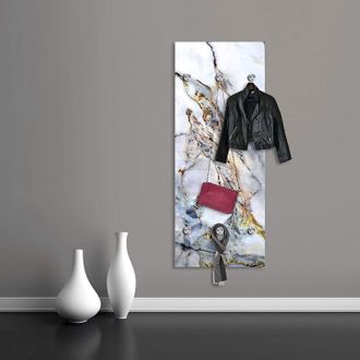 Queence Garderobenleiste »Marlik« Wanddeko, Wandgarderobe, Marmor