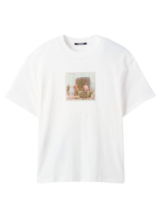Jacquemus White Cotton Ribbed Crewneck T-Shirt