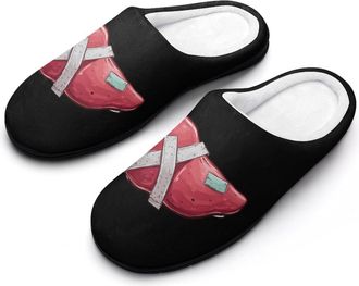 Generic Injured Liver with Bandag Slippers Men Winter Warm Cotton Anti-Slip Indoor Slip-Ons House Shoes