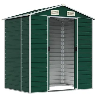 Berkfield Home Garden Shed Green 191x130x198 cm Galvanised Steel | Size: 191 x 130 x 198 cm