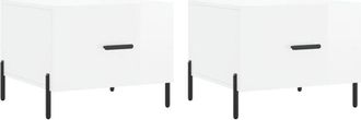 vidaXL Vidaxl - Coffee Tables 2pcs High Gloss White 50x50x40 cm Engineered Wood