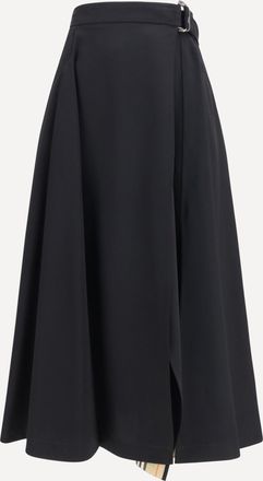 Burberry Gonna midi in twill di lana Woman 10