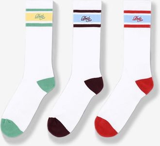 Dr&ocirc;le de Monsieur Hohe Socken mit Streifen und besticktem Logo