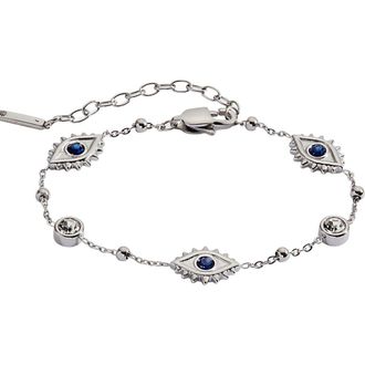 Alex and Ani Evil Eye Crystal Stone Chain Bracelet in Silver at Nordstrom
