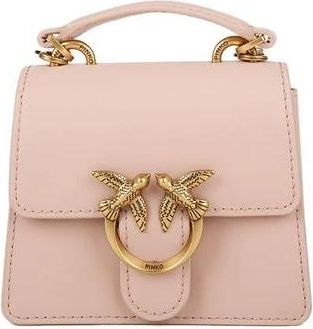 Pinko Love One Top Handle Micro Light Vitello Seta - Dames - Handtassen - Roze - ONE Size - Katoen - Tassen