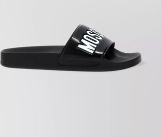Moschino slide sandals with flat sole and open toe