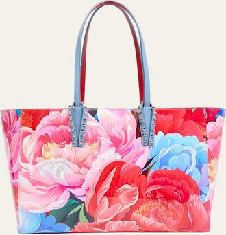 Christian Louboutin Cabata Small Tote Bag in Floral-Print Patent Leather