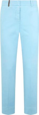 PESERICO Broek met riemlussen - Blauw