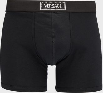 Versace Mens Cotton Jersey Logo Boxer Briefs