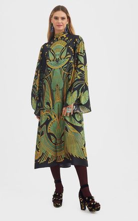 La DoubleJ Magnifico Midi Dress The Nile Plac&eacute;e Black at Nordstrom, Size Small It