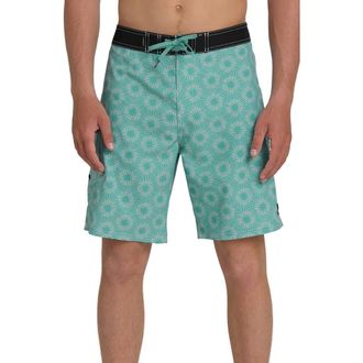 Quiksilver Ocean Mayhem Floral 19 Board Shorts in Aqua at Nordstrom, Size 33