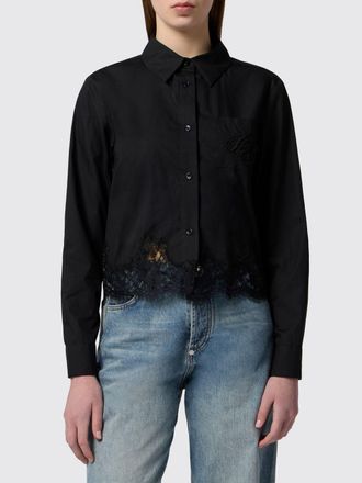 Philipp Plein Camicia in cotone con collo francese e inserti in pizzo